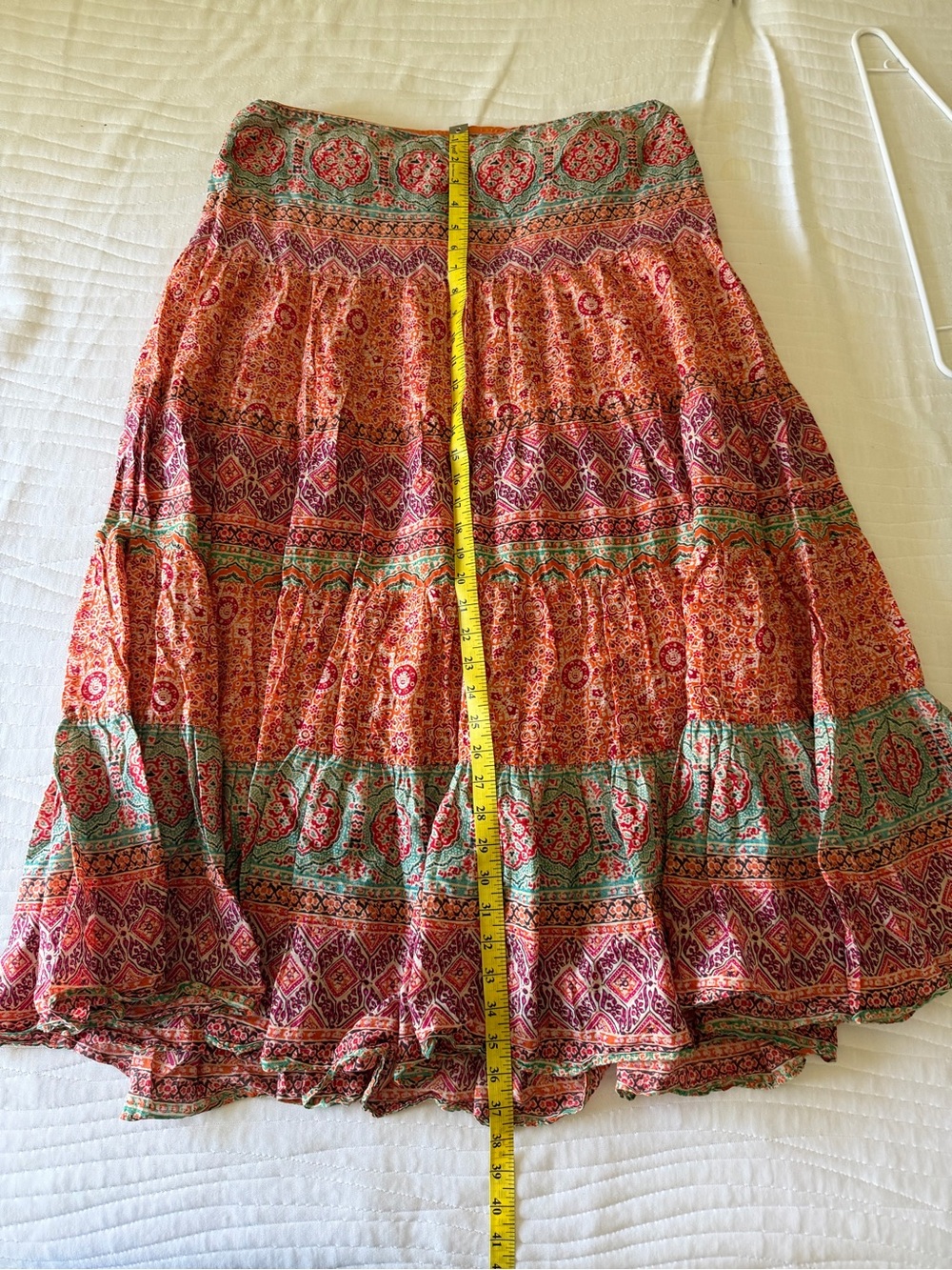 Ralph Lauren Bohemian Orange & Pink Printed Maxi Skirt - Picture 7 of 7